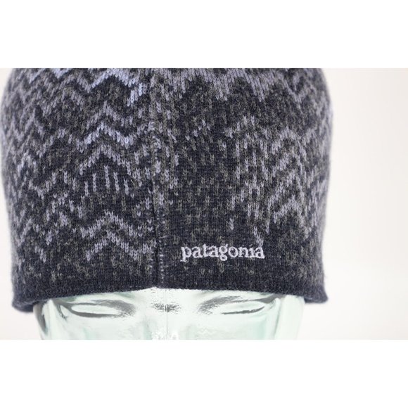 Patagonia Spell Out Tassel Wool Blend Knit Winter Beanie Hat Cap Womens Large main image 4